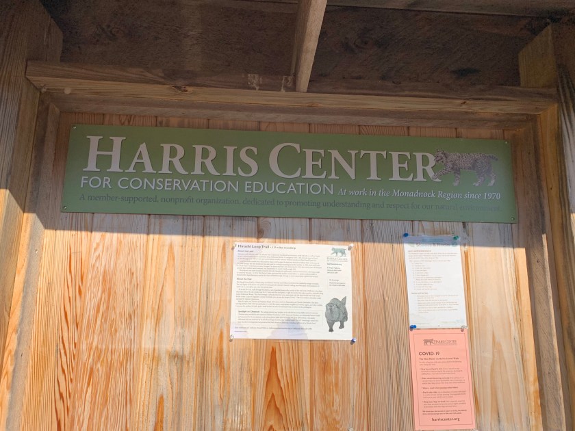 Harris Center sign at trailhead