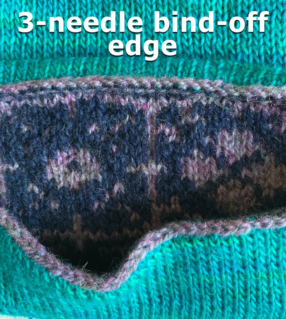 3-needle bind off on Keramos Cowl