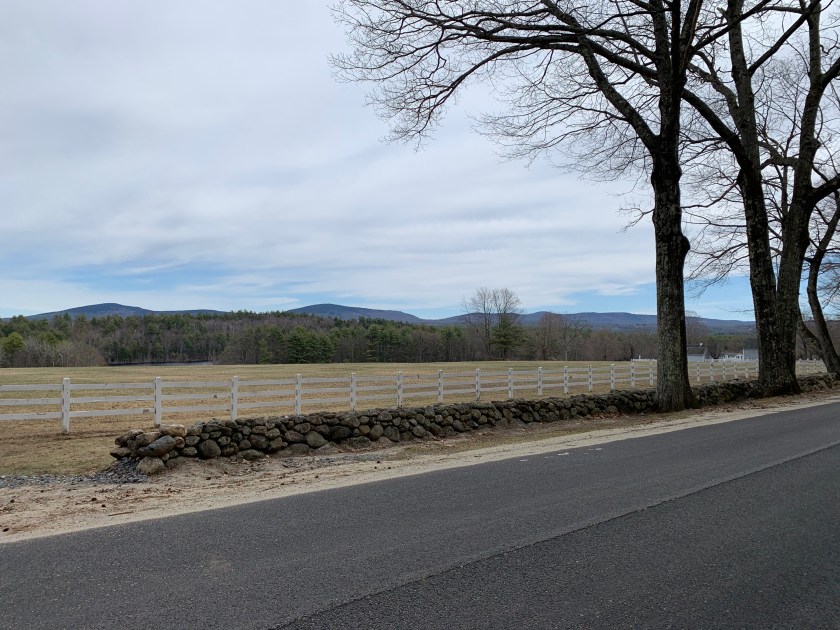 View of mountains while taking a walk in New Hampshire