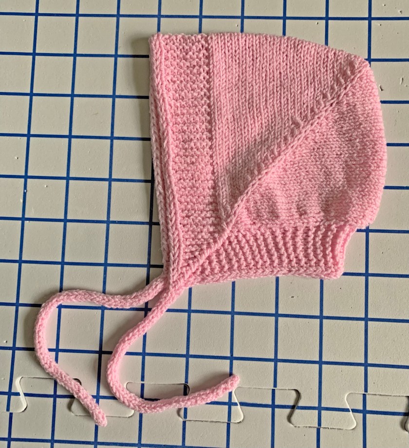 pink baby bonnet pattern knitting