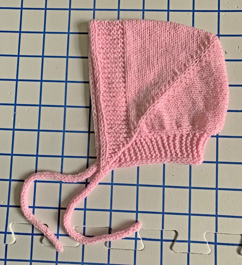 pink baby bonnet pattern knitting