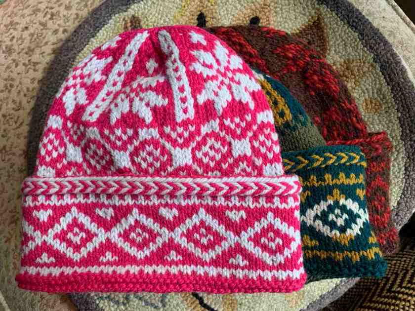 Triple Patterned Watchcap three hats same pattern