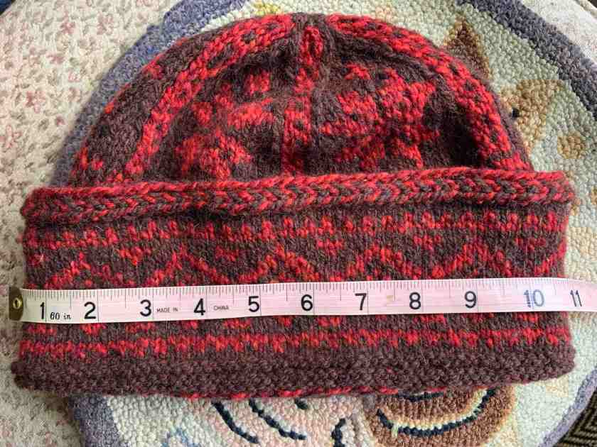 Extra large watchcap size Fair Isle hat