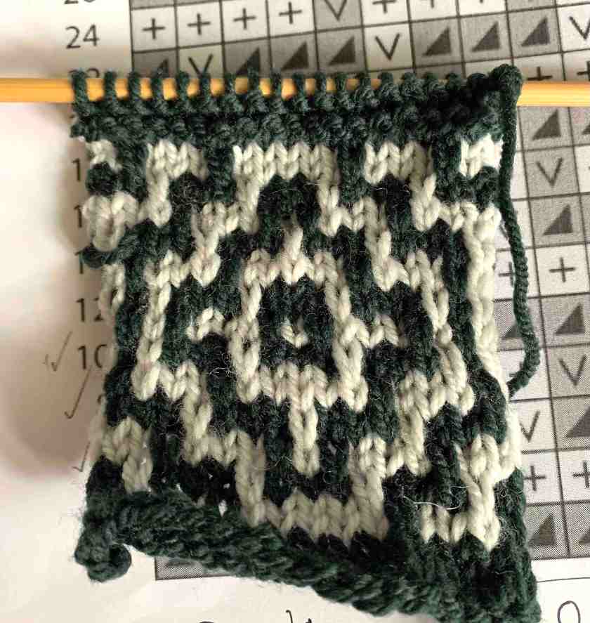 mosaic knitting swatch