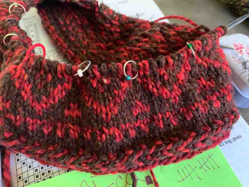 hat, knitting, triple-patterned watchcap, hats on book,