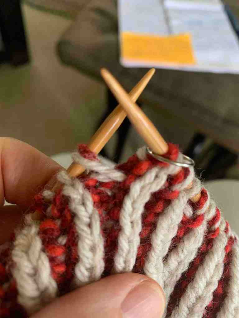 brioche knitting figuring out which row I’m on