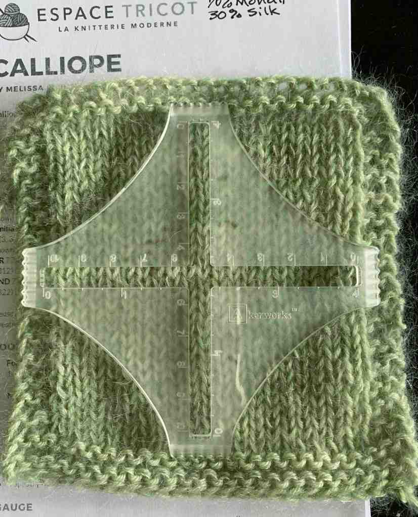 swatch knit for Calliope sweater