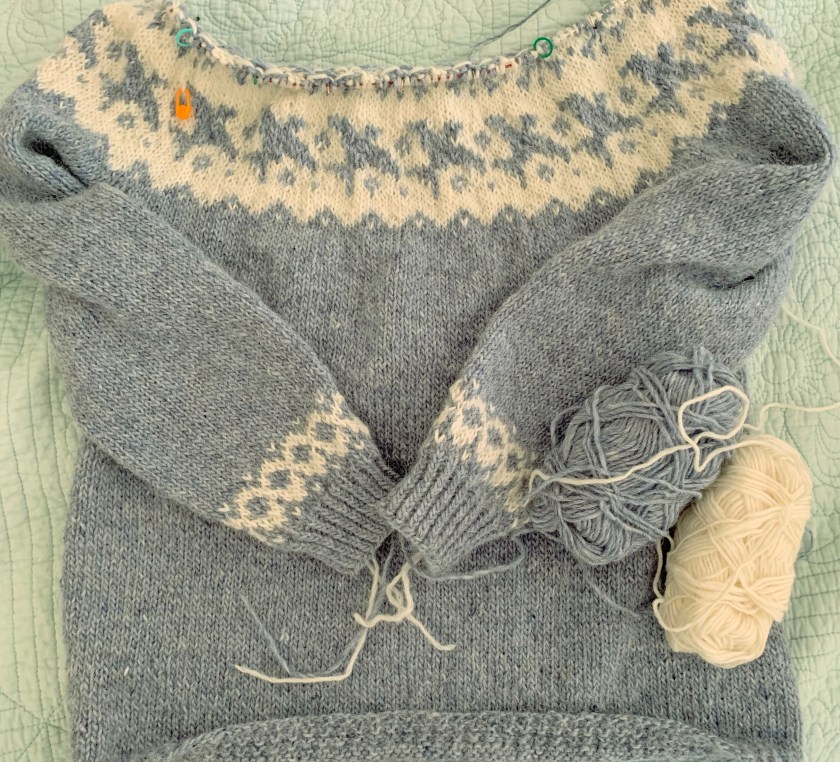 Yoke colorwork Farfuglar pullover sweater
