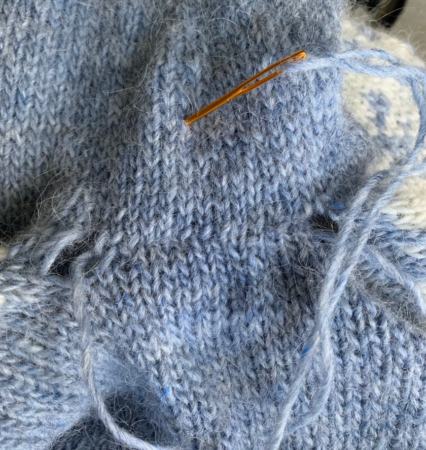 Kitchener stitch underarms