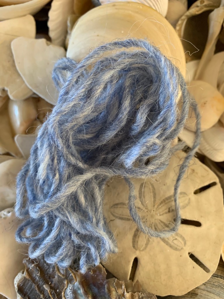 leftover blue yarn from sweater