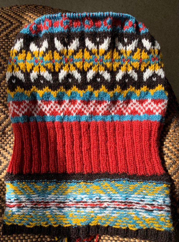 Fair Isle fishermans kep hat knitting
