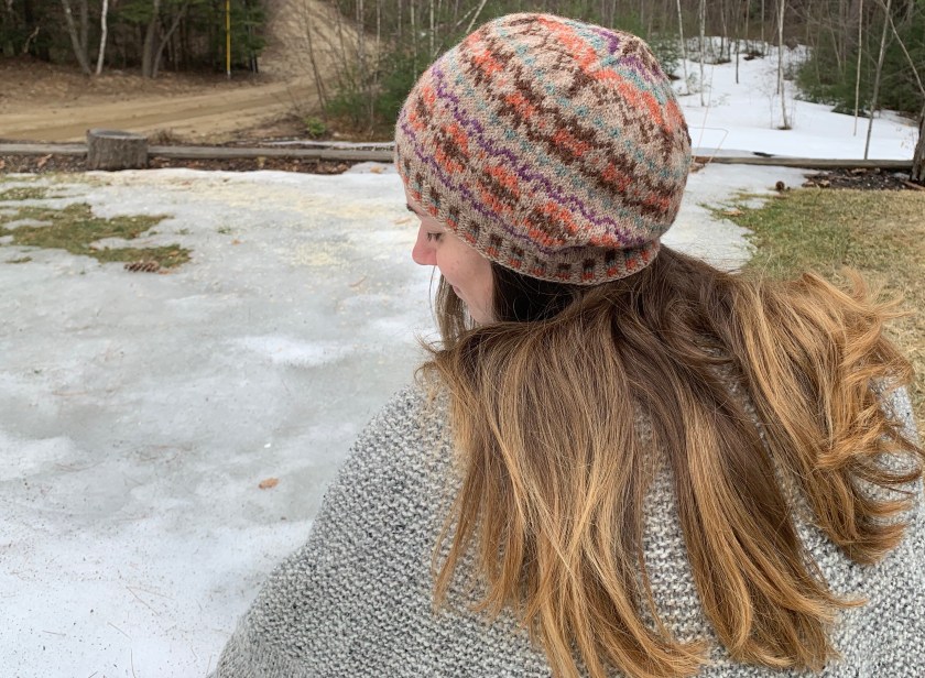 Katies Kep in tan brown orange blue and purple