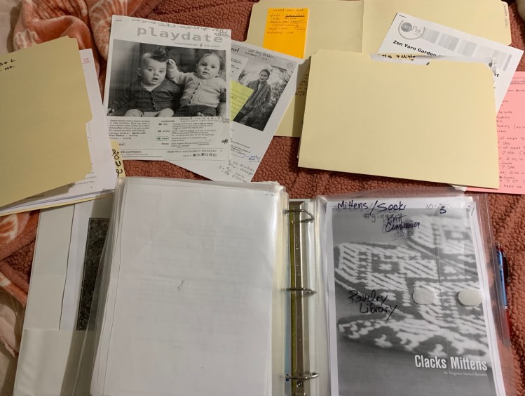 organizing knitting patterns