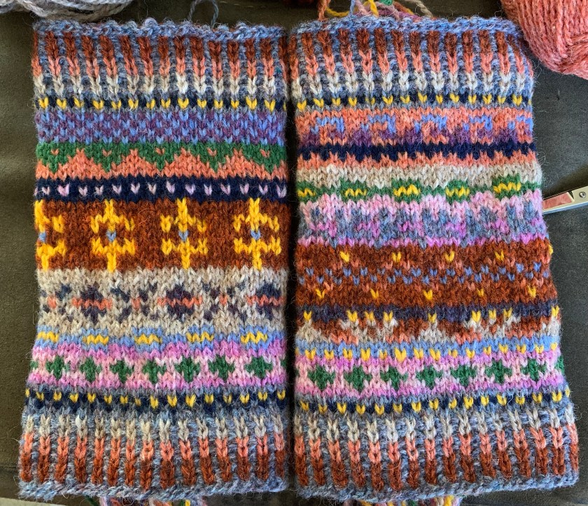 fair isle wrist warmers