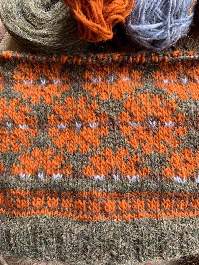 Staka colorwork vest in Lopi yarn