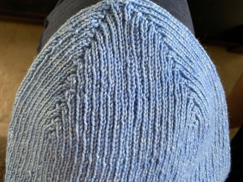 unique decrease ridges on the slouchy watchcap