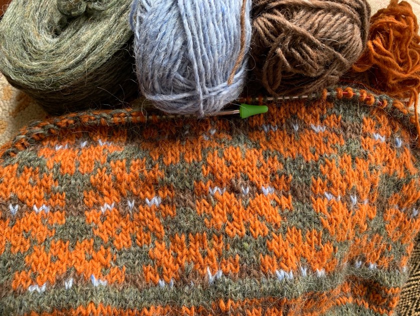 Staka colorwork vest in Lopi yarn