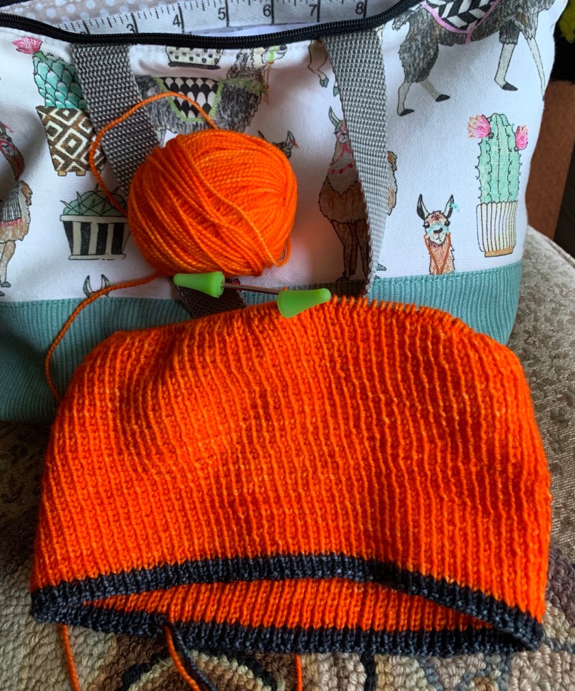 orange hat knitting