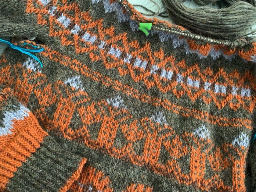 Yoke section of Lopi wool sweater