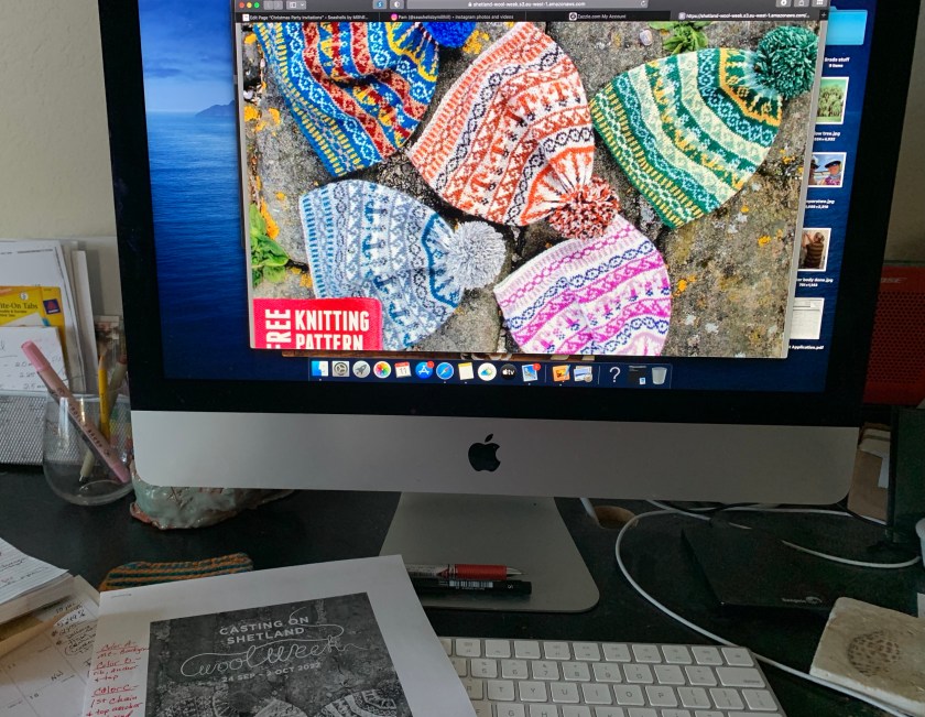 Computer screen Bonnie Isle Hat pattern