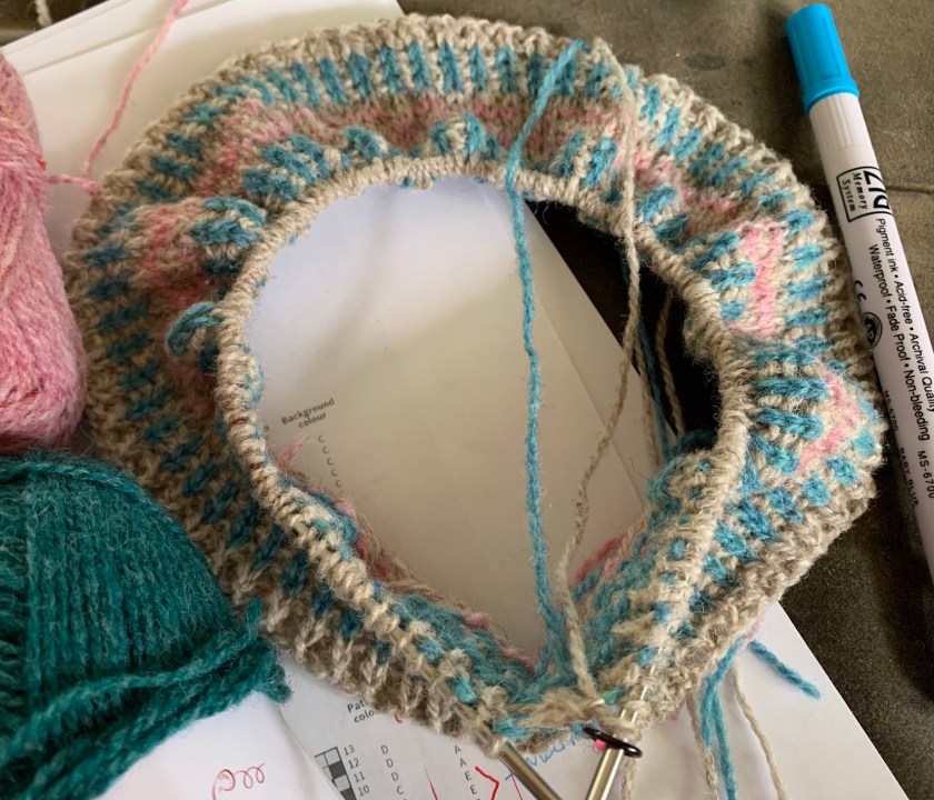 Fair Isle knitting hat pattern