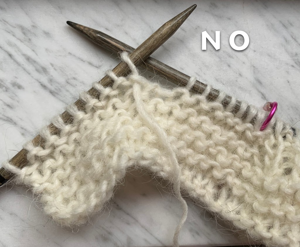 placing yarn to begin