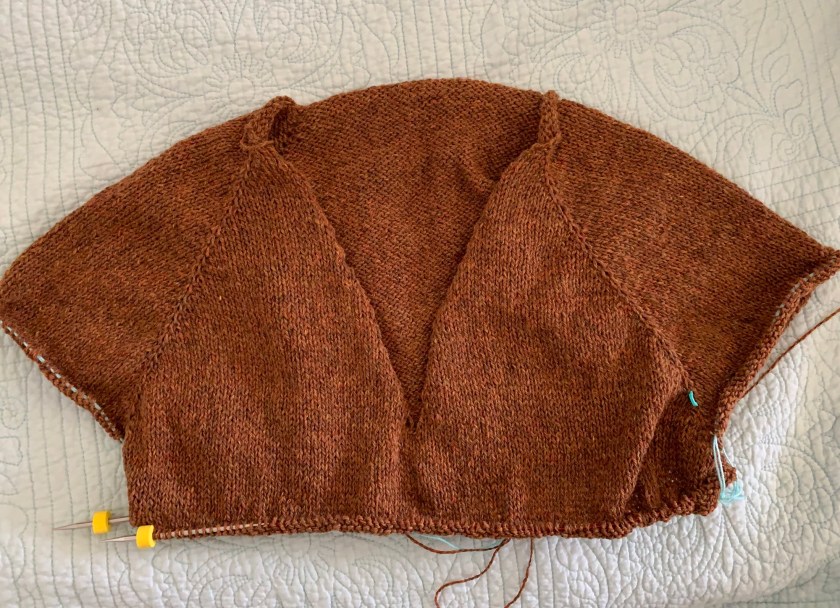 Cumulus v-neck sweater knitting