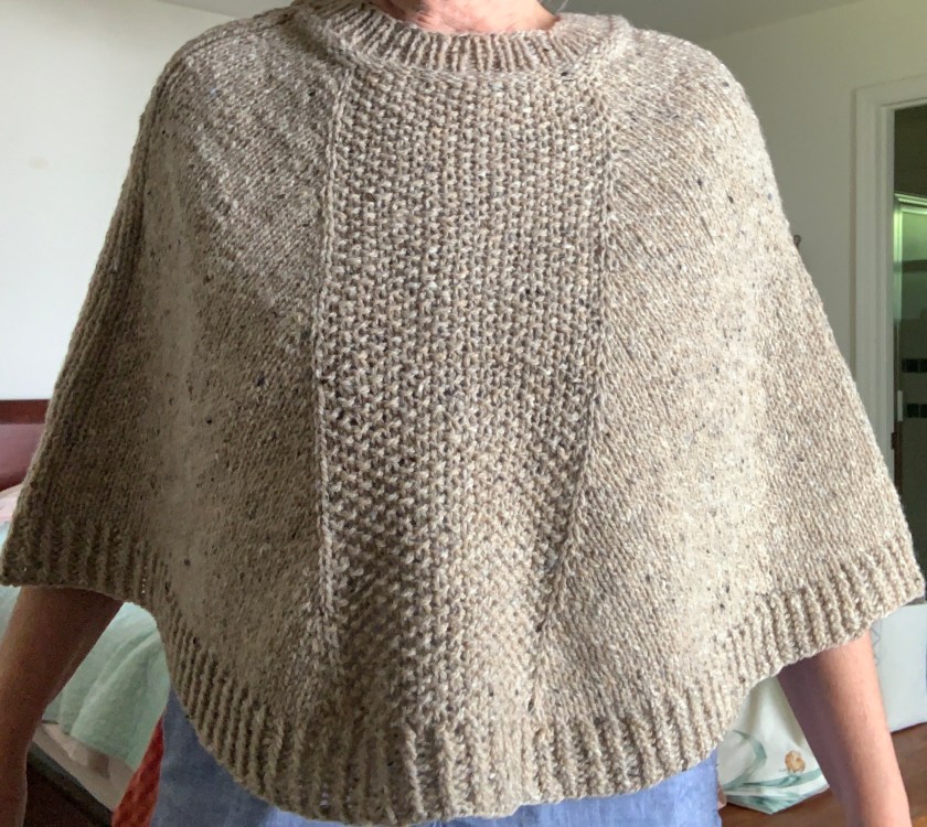 Kate’s Poncho knitting project finished