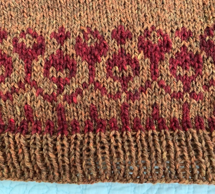 Colorwork and new body ribbing on Cumulus