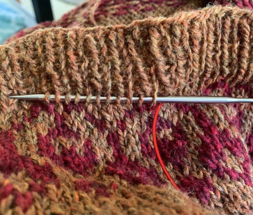 picking up stitches to rip back knitting