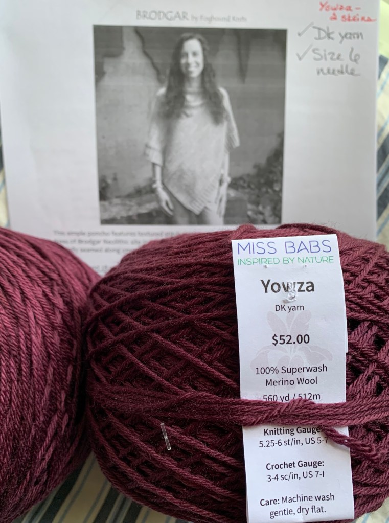 Miss Babs Yowza in burgundy red super wash wool