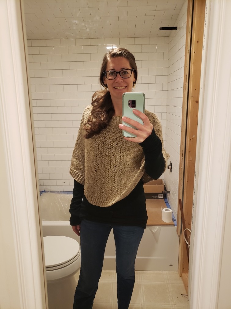 Kate’s poncho on recipient