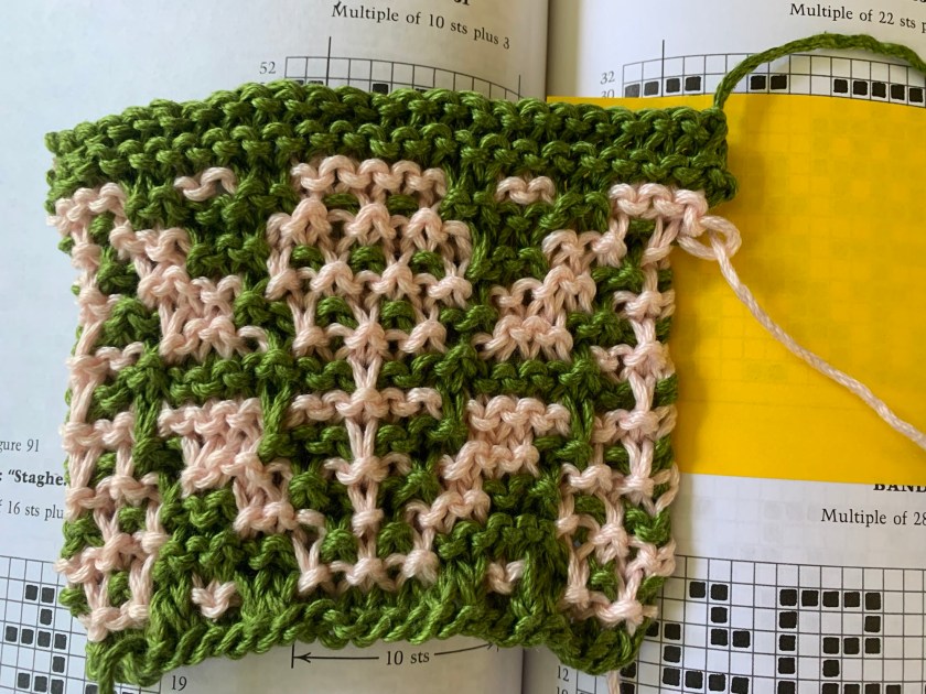 mosaic knitting swatch
