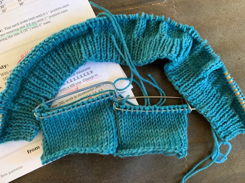 beginning the Playdate baby sweater