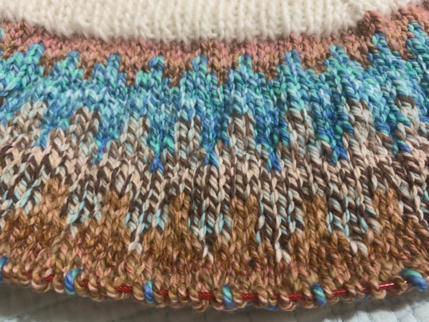 Colorwork yoke knitting with hand-spun yarn