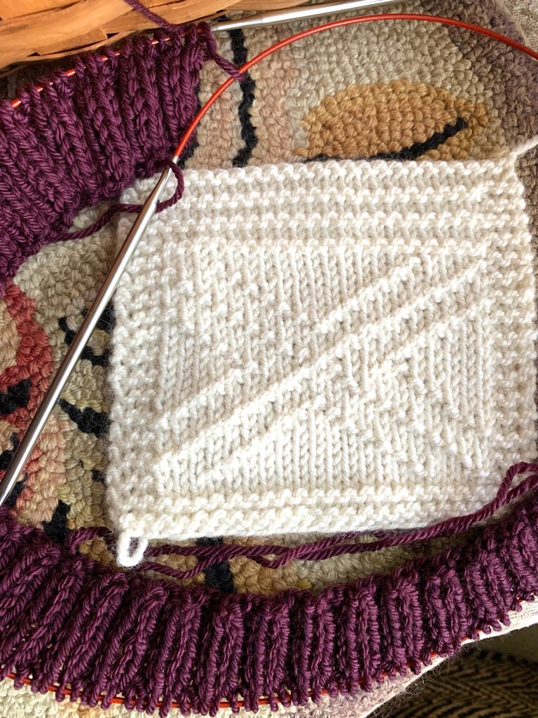 knitting Brodgar poncho ribbing