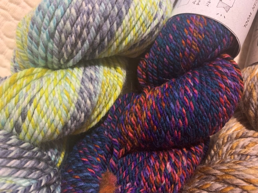 hand-spun yarn skeins