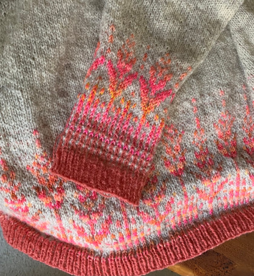 Goldenfern sweater knitting