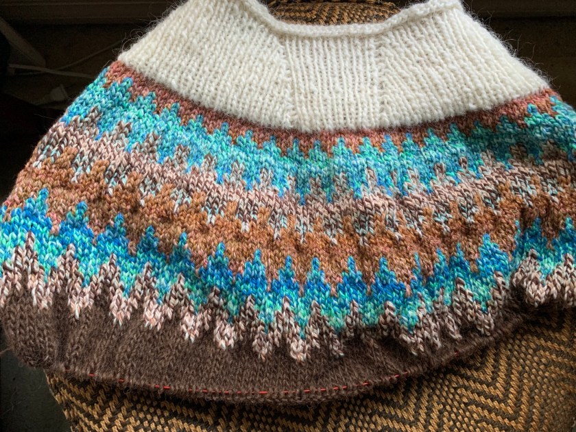 short row shaping on Easy V sweater