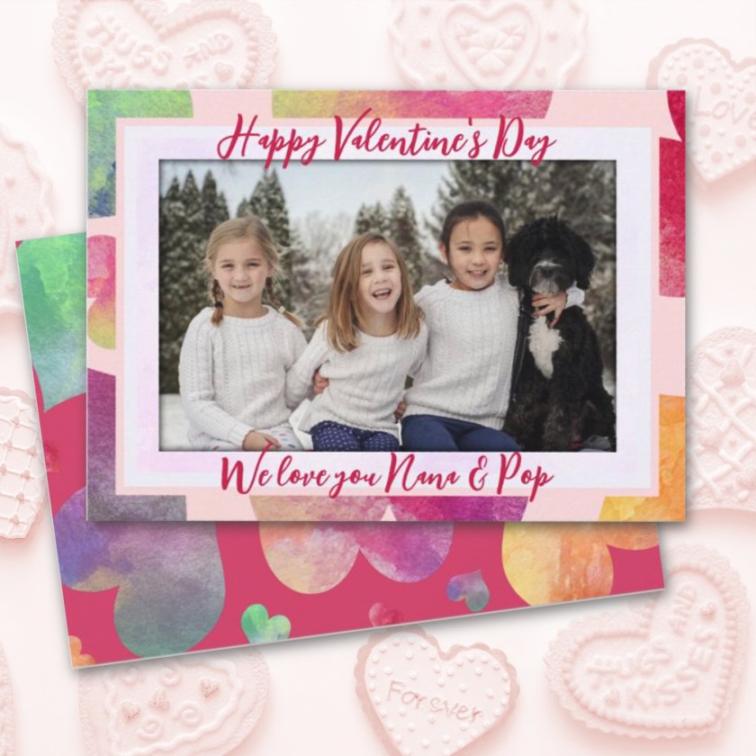 Photo Valentine card for family and grandparents