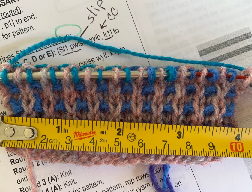 measuring a swatch