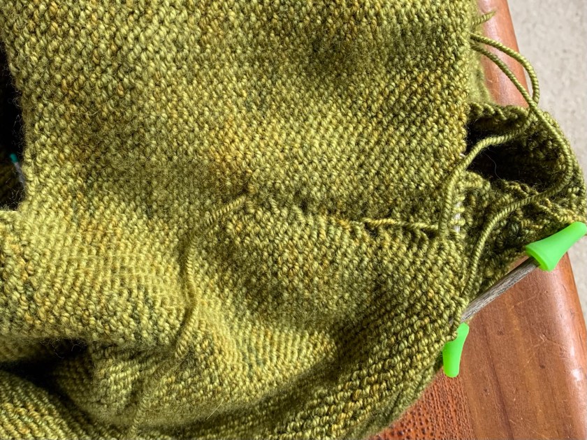 back of knitting fabric mess