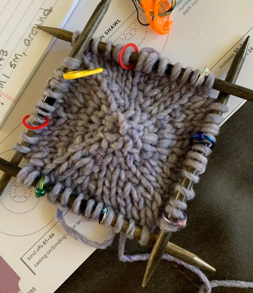 four double-pointed needles for knitting