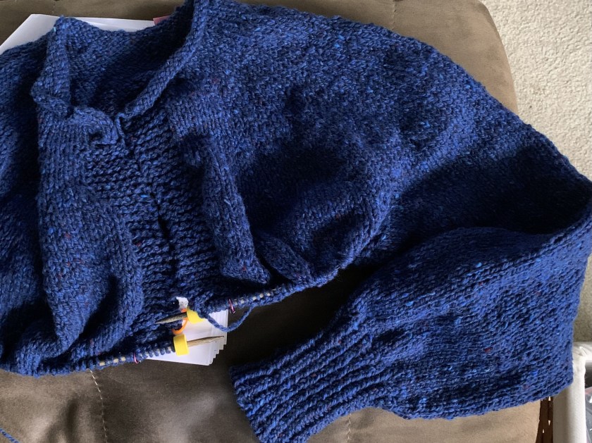 Sleeve knitted on Cobblestone