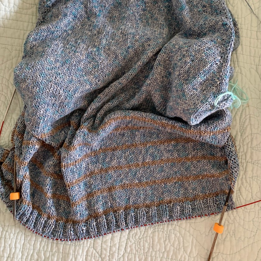 2x2 ribbing split hem knitting