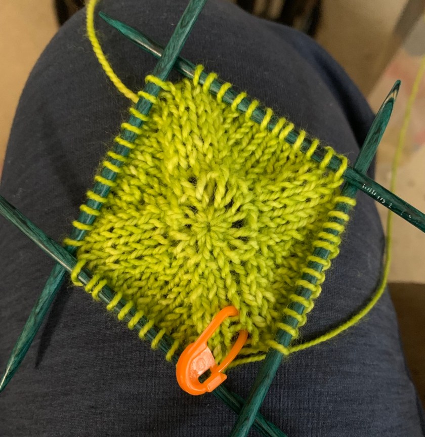 Knit stitches on DPNs