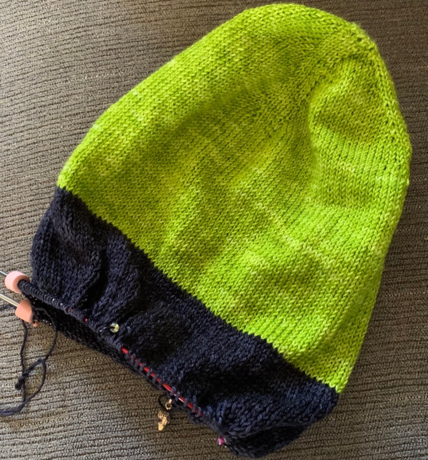 Green and black Musselburgh hat.