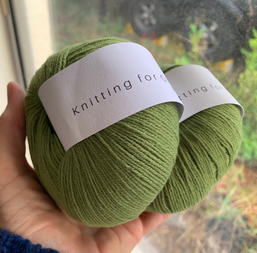 knitting for olive green yarn