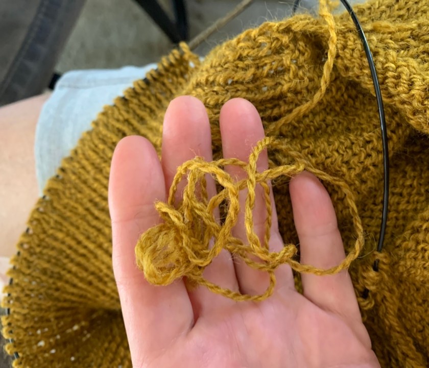 yarn left for bind off