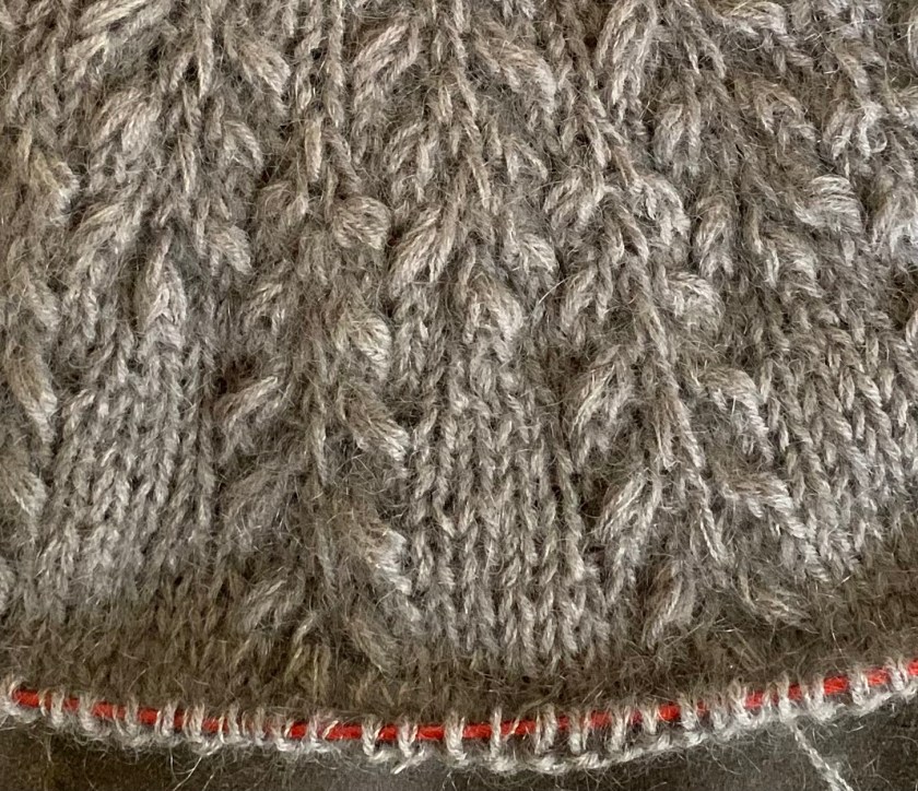 knitting grains of Field sweater pattern